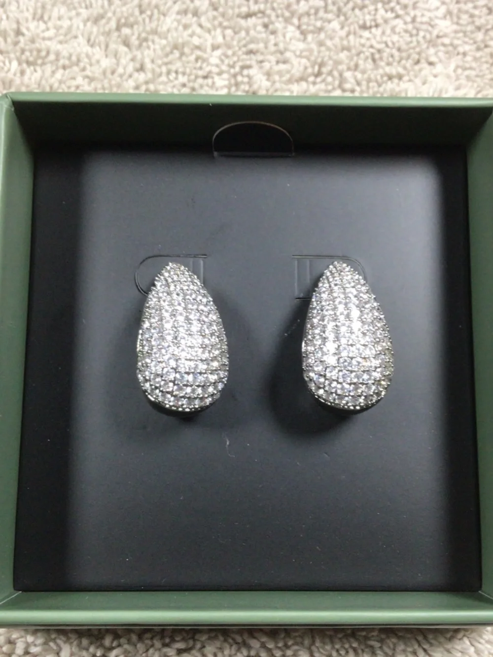 Sliver NARINA Teardrop Stud Earrings by Jewels by Sunaina